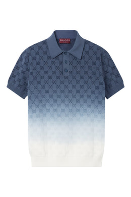 GG Cotton Knit Jacquard Polo Shirt