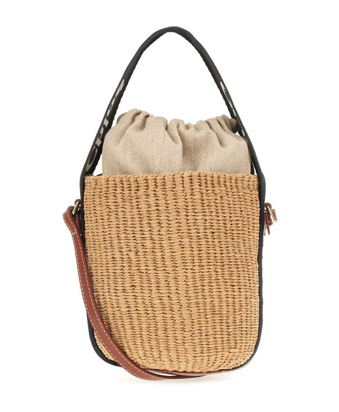 Woody Drawstring Small Basket Bag