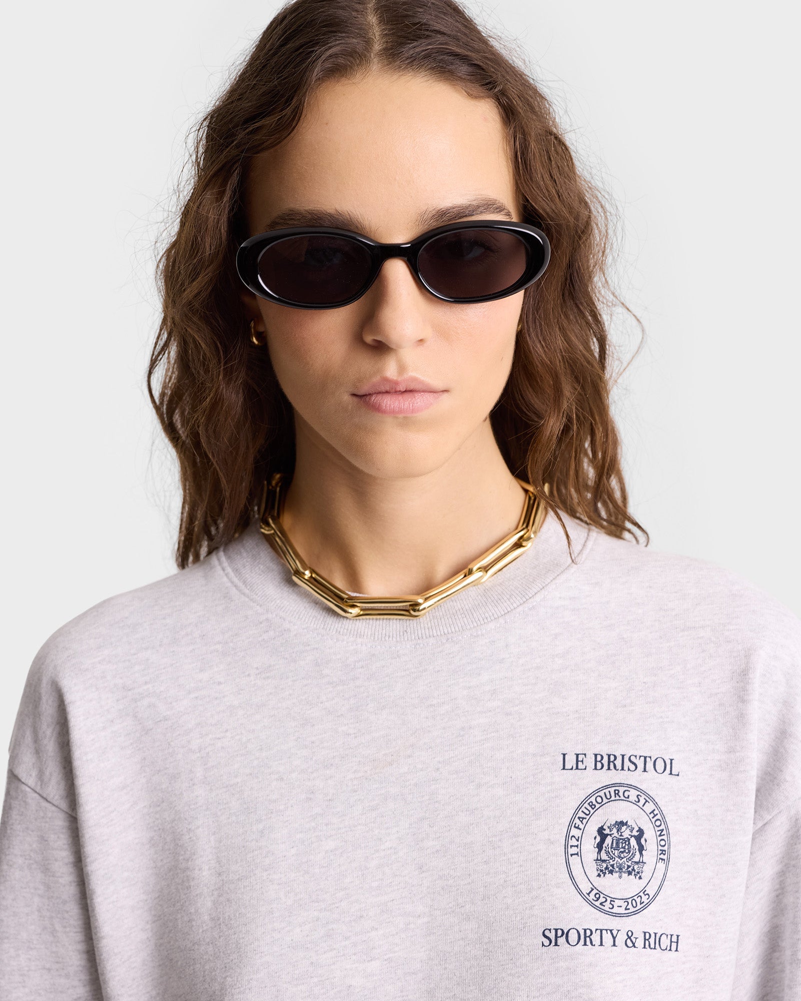 Crest Seal 100th Crewneck - Heather Gray/Navy