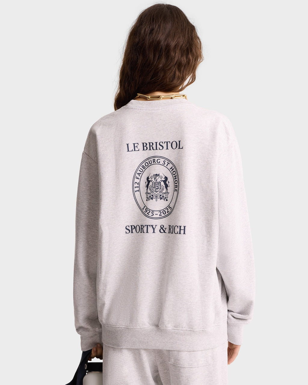 Crest Seal 100th Crewneck - Heather Gray/Navy