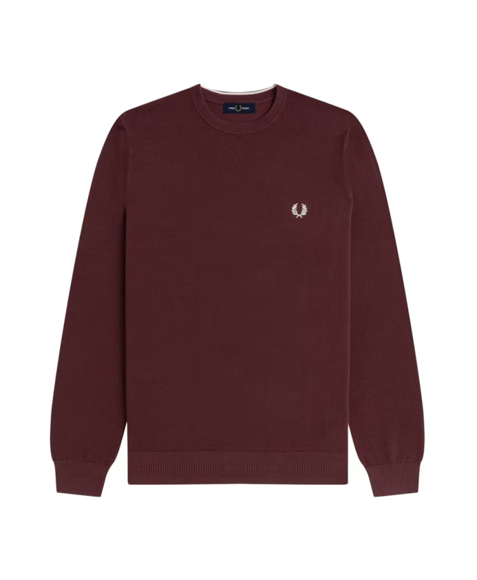 Fred Perry Burgundy Cotton Pullover Sweater
