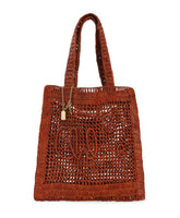 Brown Raffia Banana Tote Bag