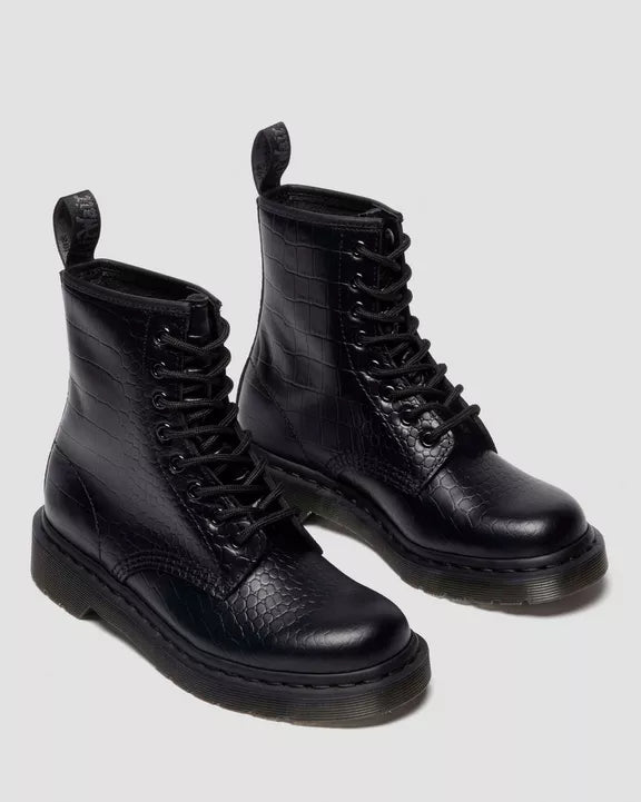 1460 CROC EMBOSS LEATHER BOOTS