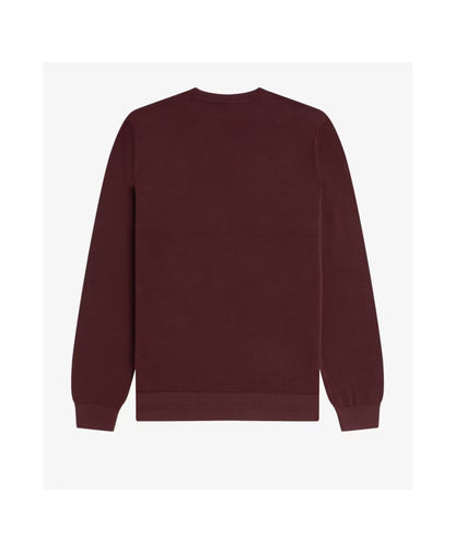 Fred Perry Burgundy Cotton Pullover Sweater