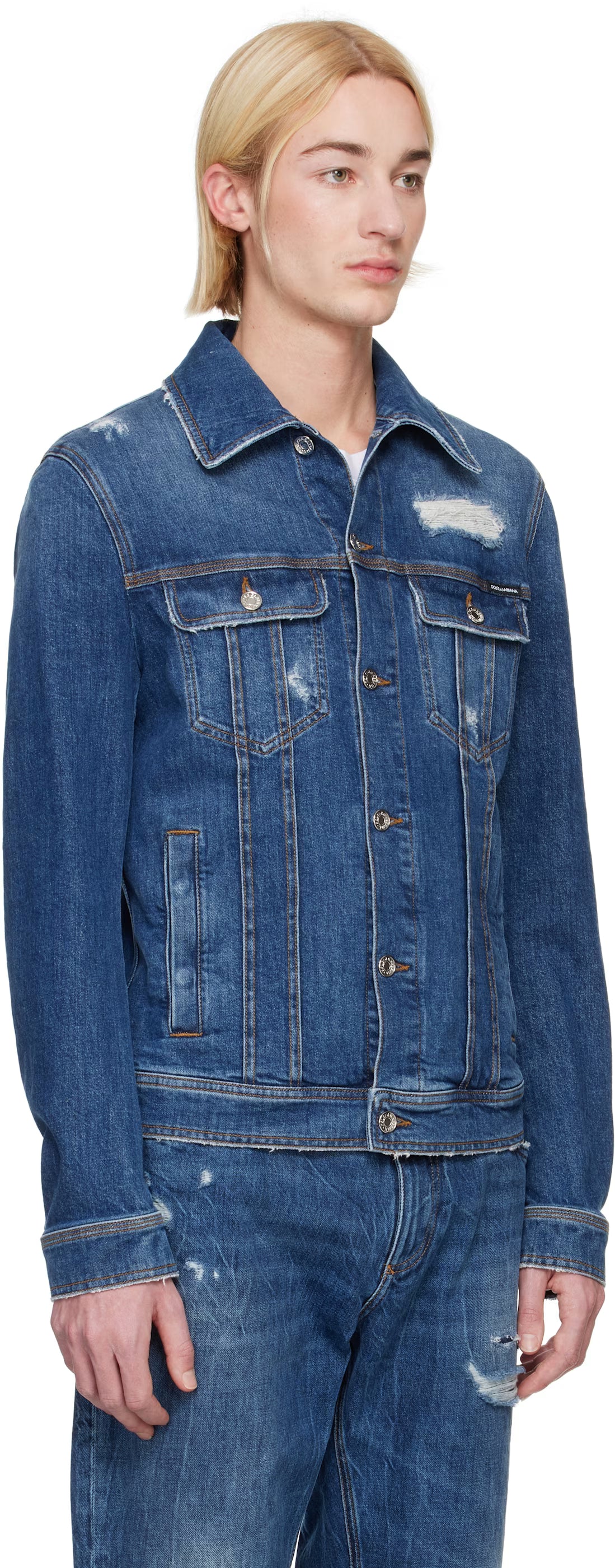Dolce&Gabbana Blue Stretch Denim Jacket