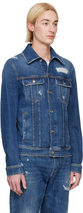 Dolce&Gabbana Blue Stretch Denim Jacket