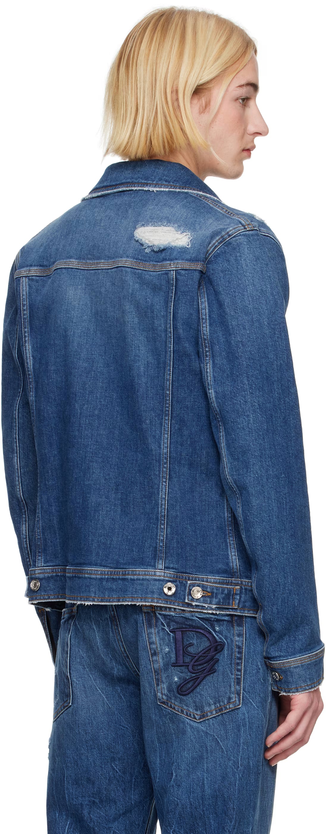 Dolce&Gabbana Blue Stretch Denim Jacket