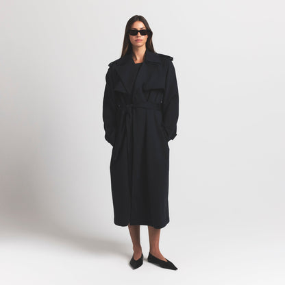 Boyfriend Fleece Oversized Trench Coat