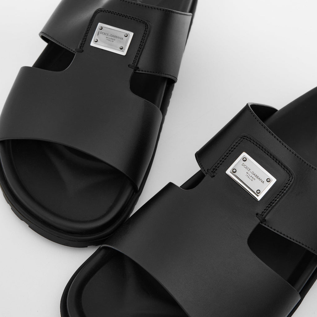 Men's Plaque Flat Sandals