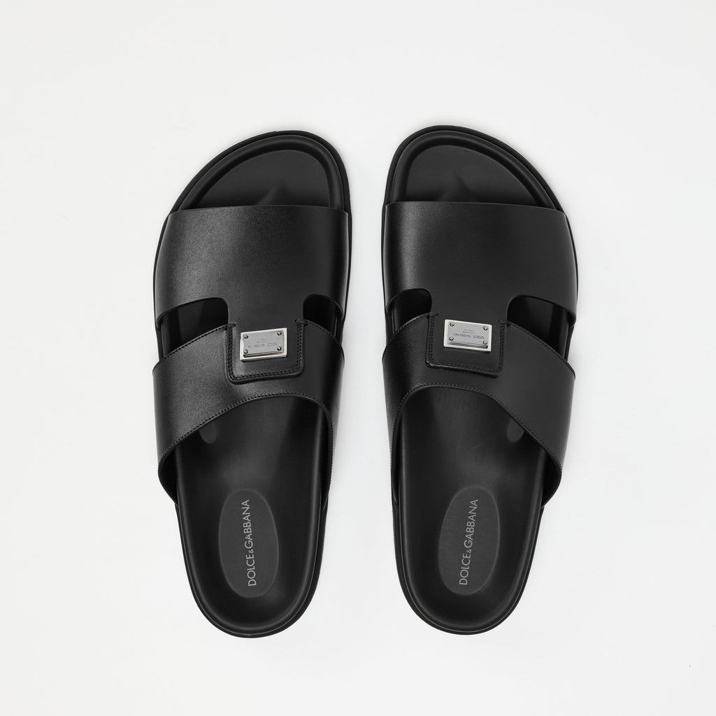 Men's Plaque Flat Sandals