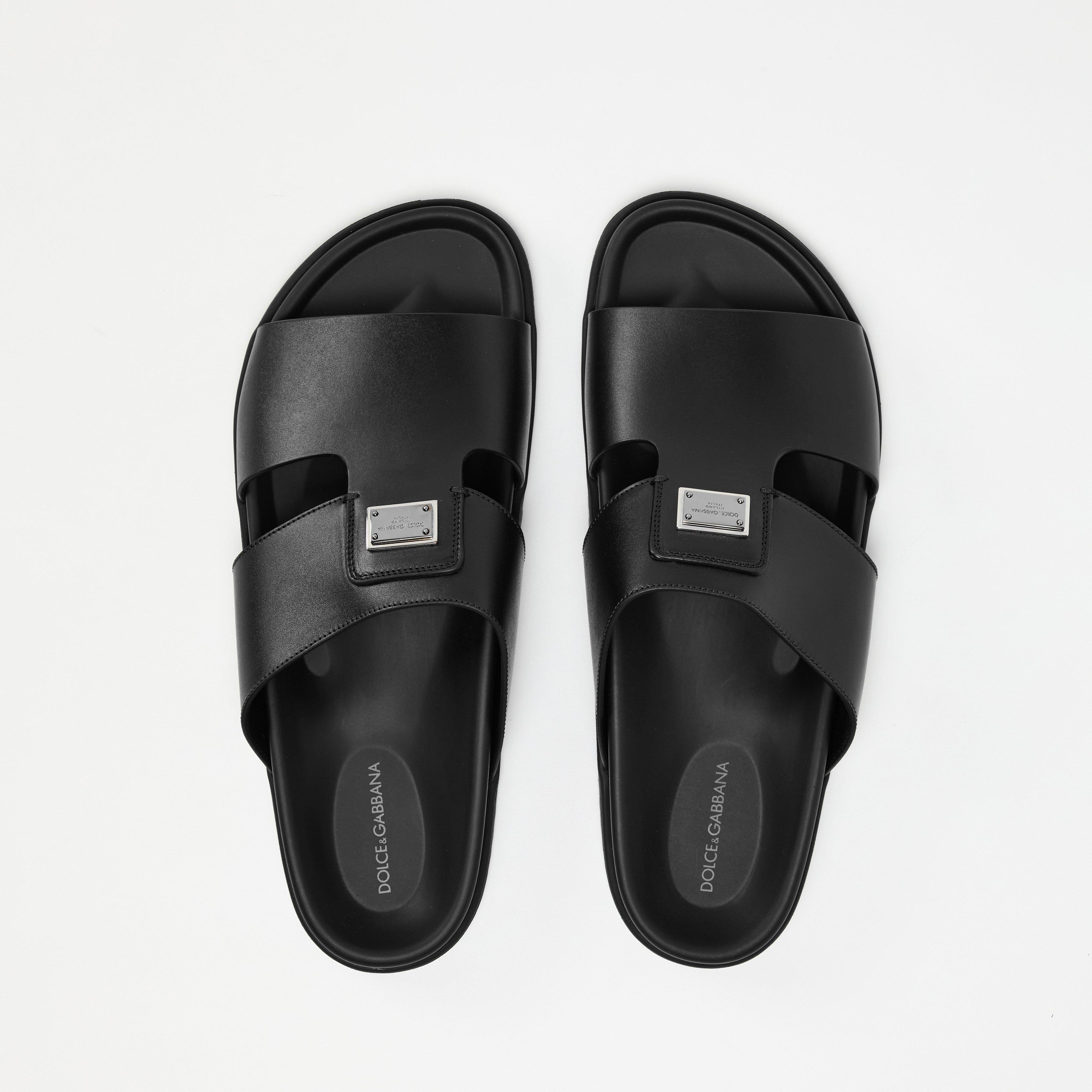 Men's Plaque Flat Sandals