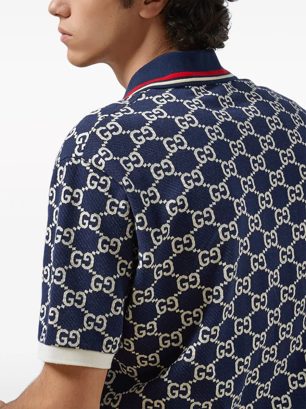 Gucci Men’s GG Jacquard Cotton Polo Shirt