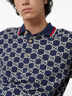 Gucci Men’s GG Jacquard Cotton Polo Shirt
