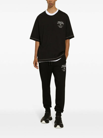 Dolce & Gabbana Black Logo-Print Cotton T-Shirt