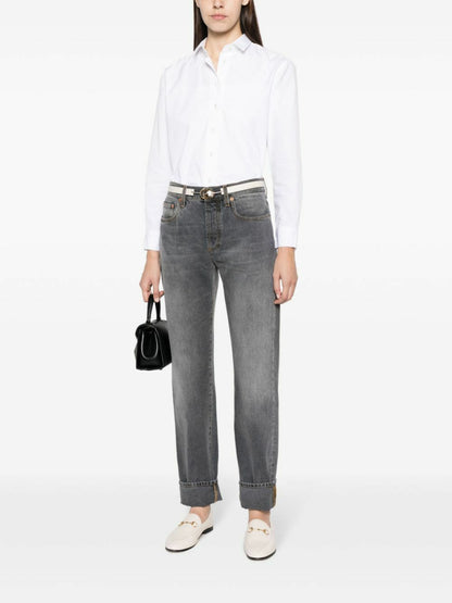 Gucci Grey Straight-Leg Jeans