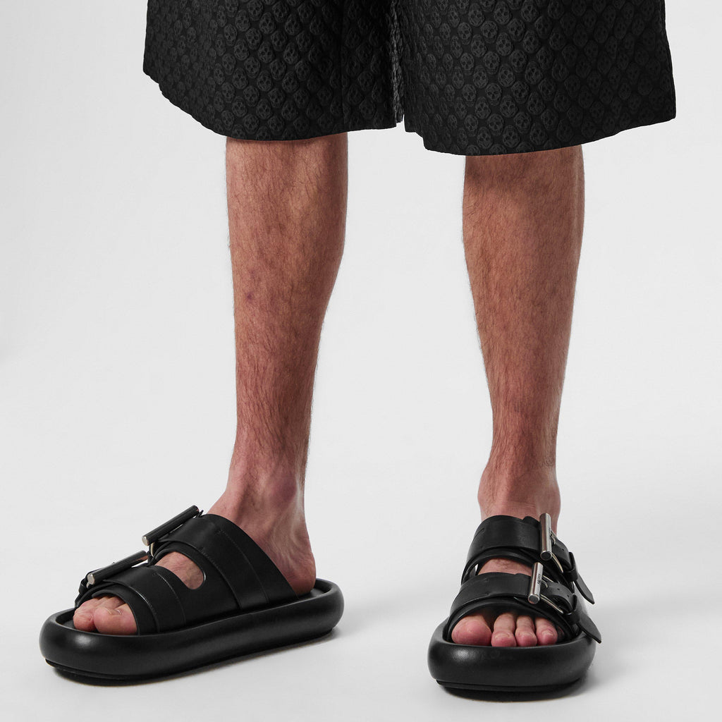 Leather Double Buckle Sandals