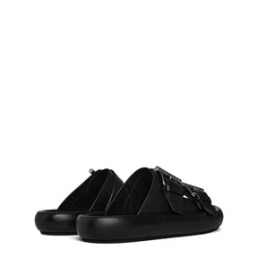 Leather Double Buckle Sandals