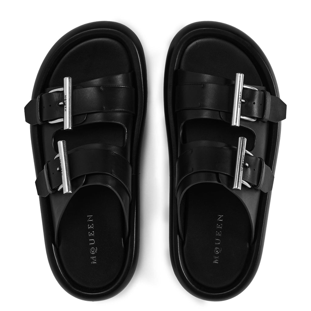 Leather Double Buckle Sandals