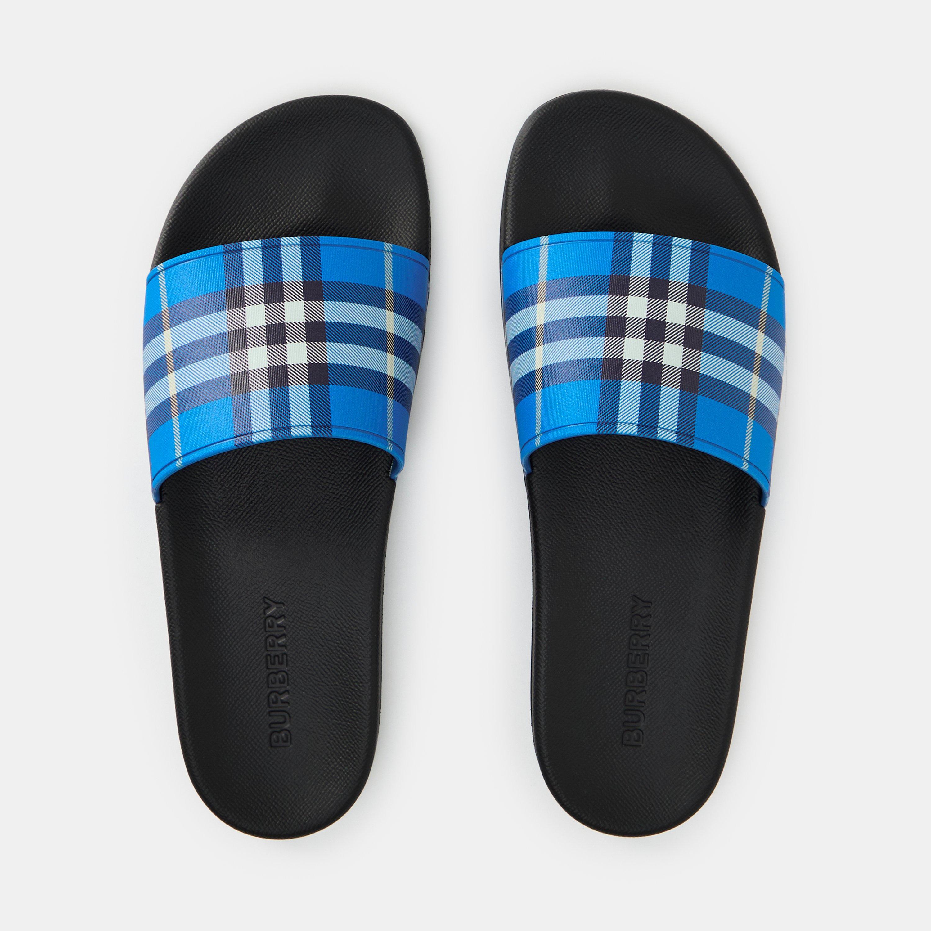 Men's Check Furley Logo Sliders