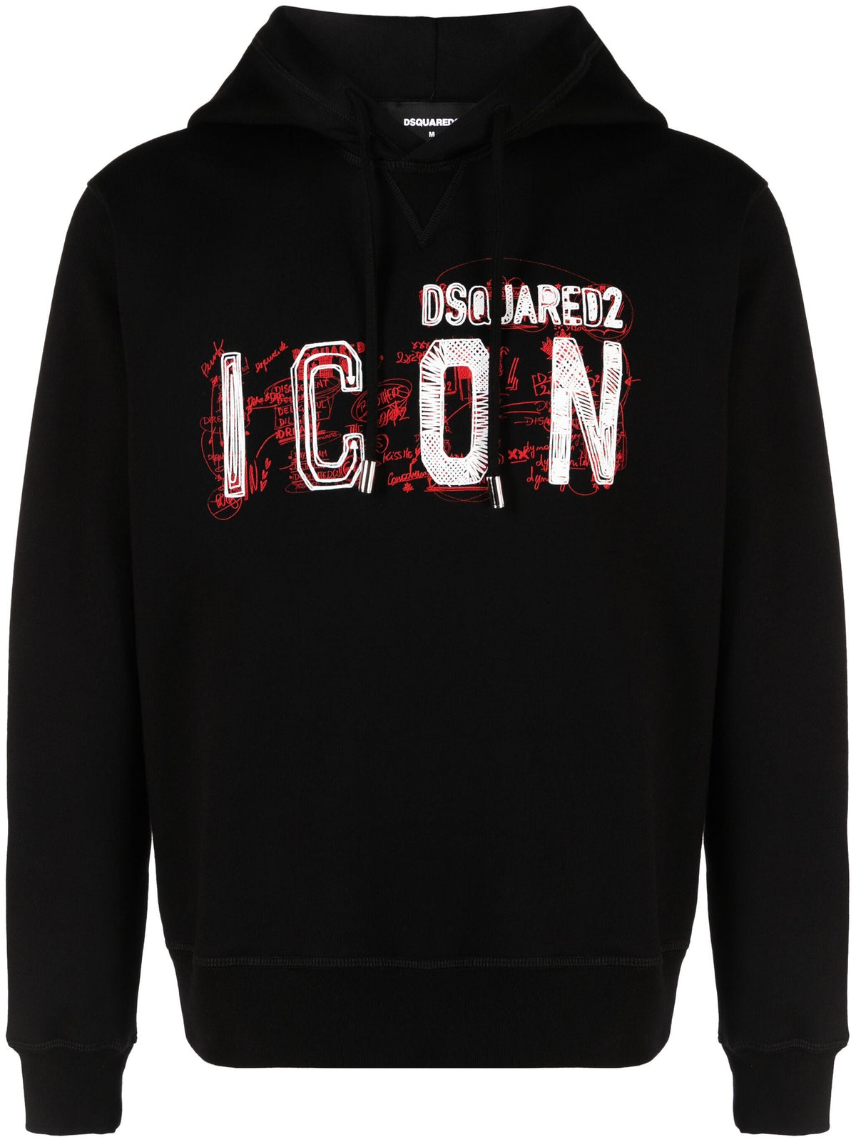 Dsquared2 Icon Scribble Cool Fit Hoodie in Black