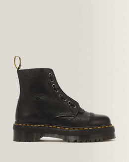 Sinclair Milled Nappa Leather Platform Boots — BLACK MILLED NAPPA