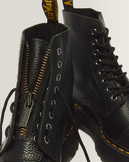 Sinclair Milled Nappa Leather Platform Boots — BLACK MILLED NAPPA