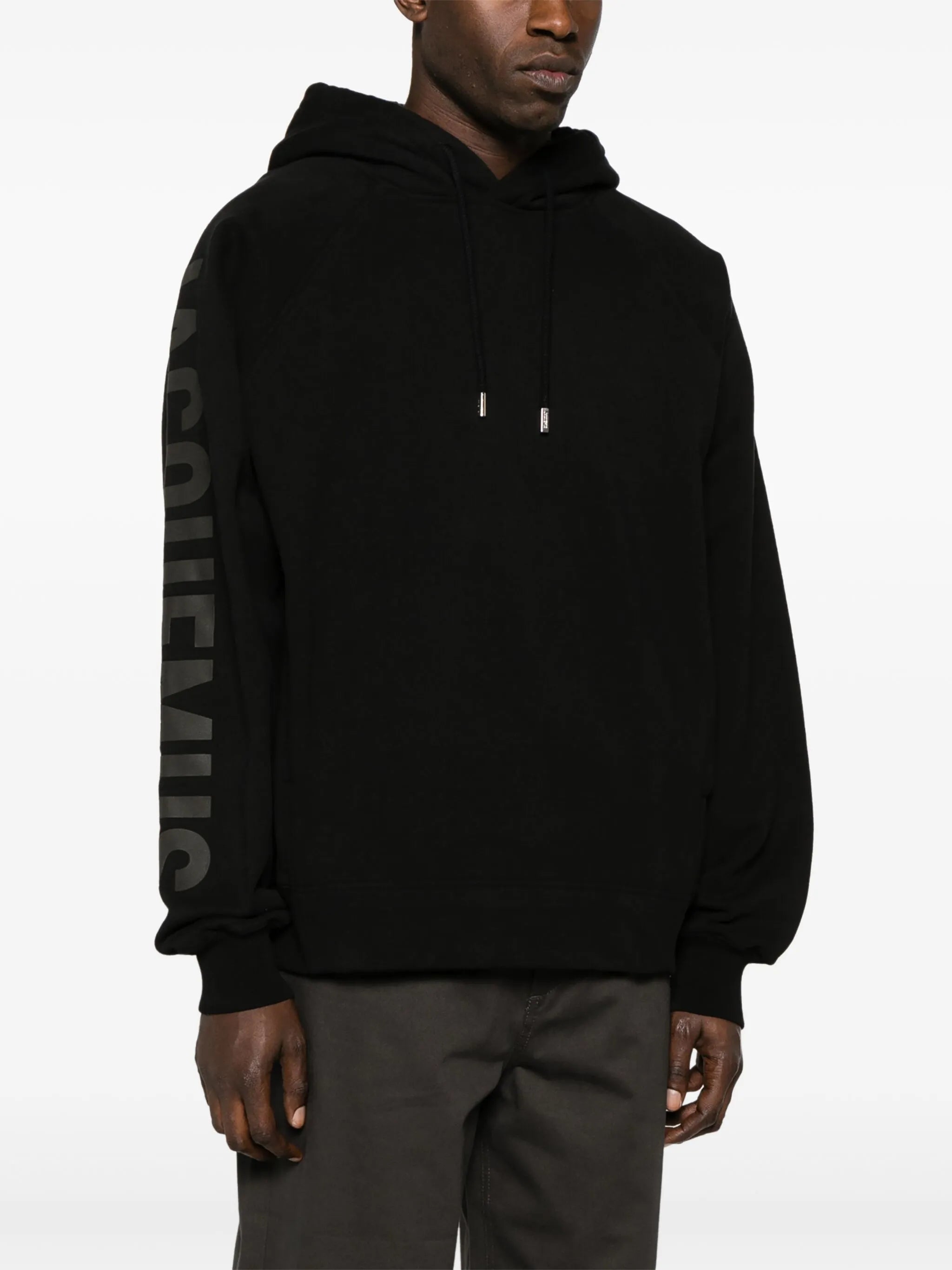 Jacquemus Le Hoodie Typo Cotton Black