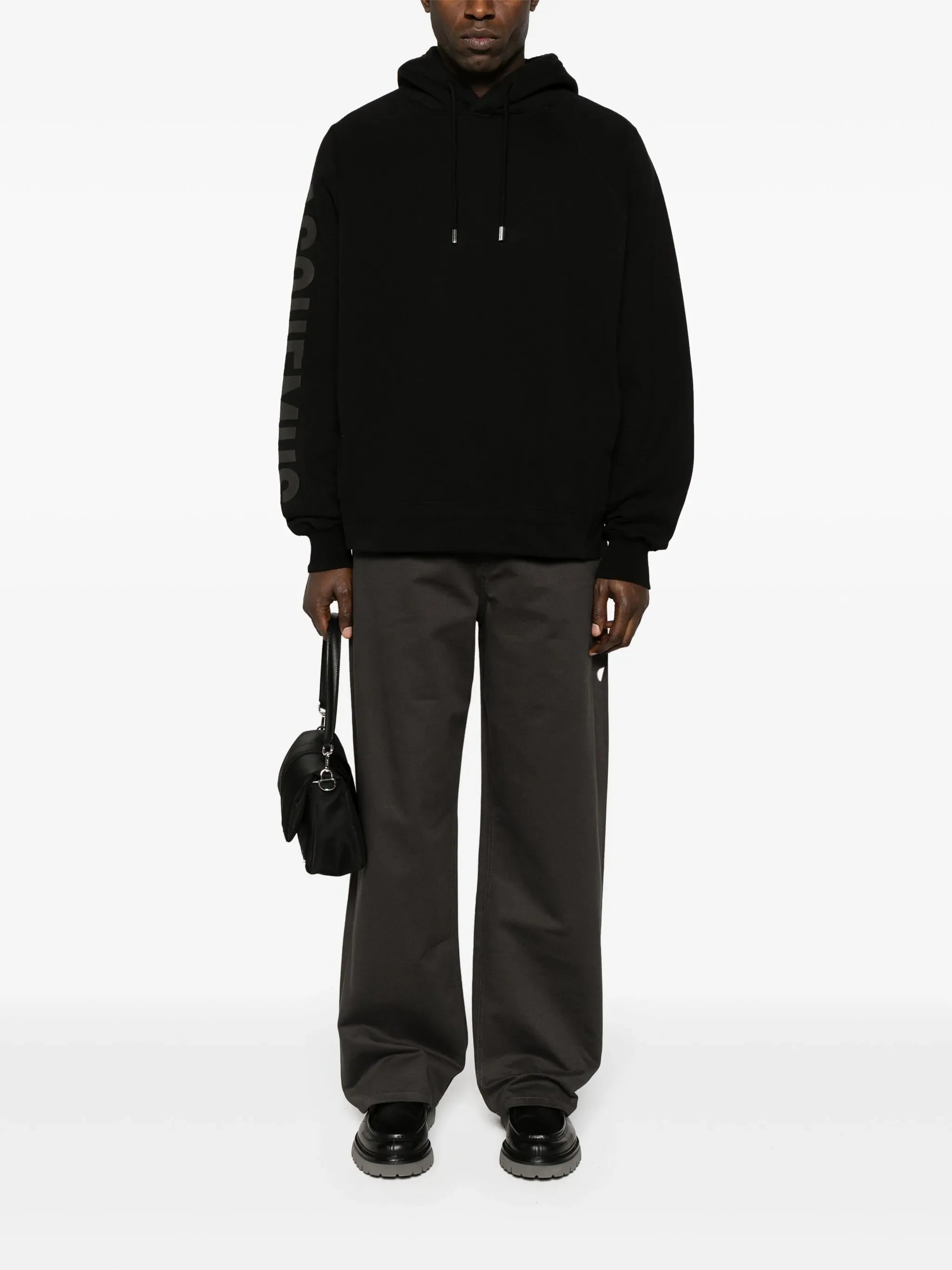 Jacquemus Le Hoodie Typo Cotton Black