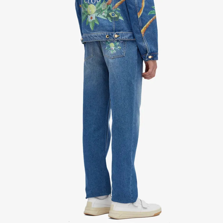 Casablanca Print Embroidered Jeans