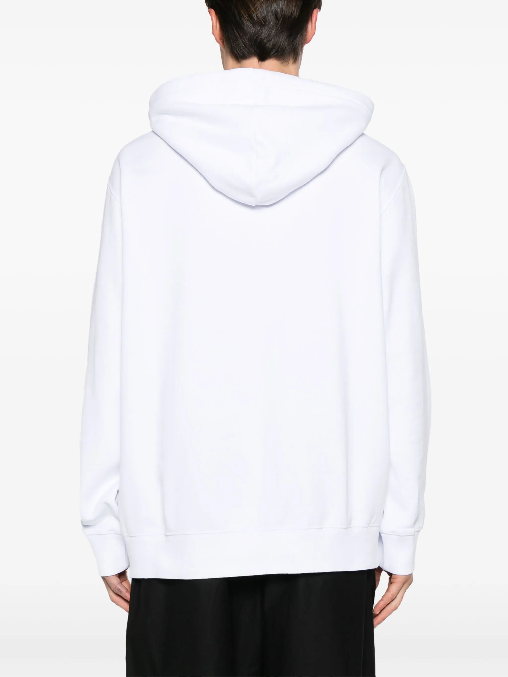 Lanvin Paris Loose Fit Logo Hoodie in White