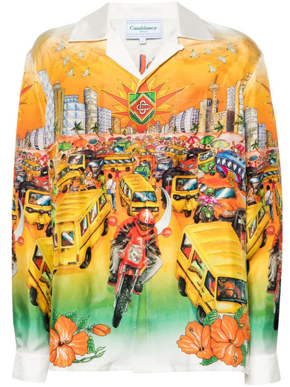 Casablanca Traffic silk shirt