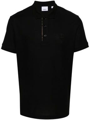 Burberry Circle TB Logo Embroidered Polo in Black
