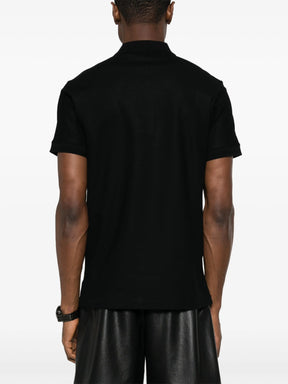 Burberry Circle TB Logo Embroidered Polo in Black