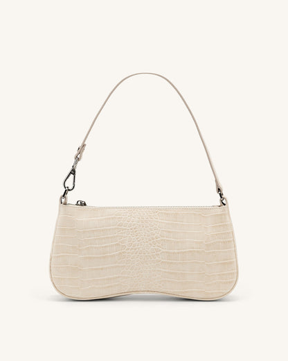 Eva Shoulder Handbag - Blue Denim Weave