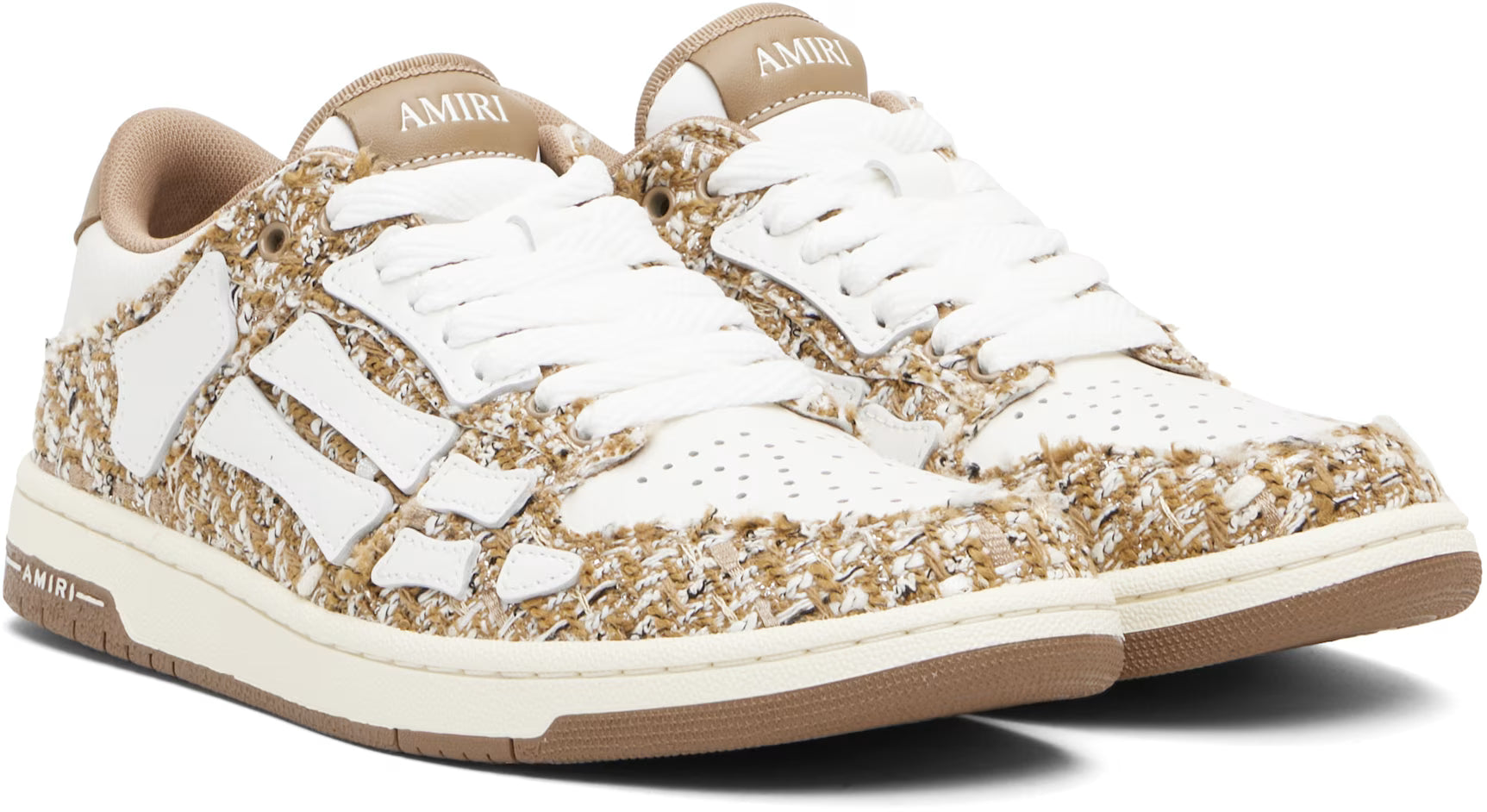 Beige Bouclé Skel Top Low Sneakers