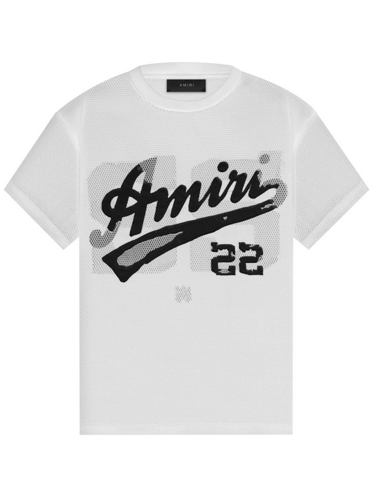 AMIRI White Mesh Varsity Logo T-Shirt