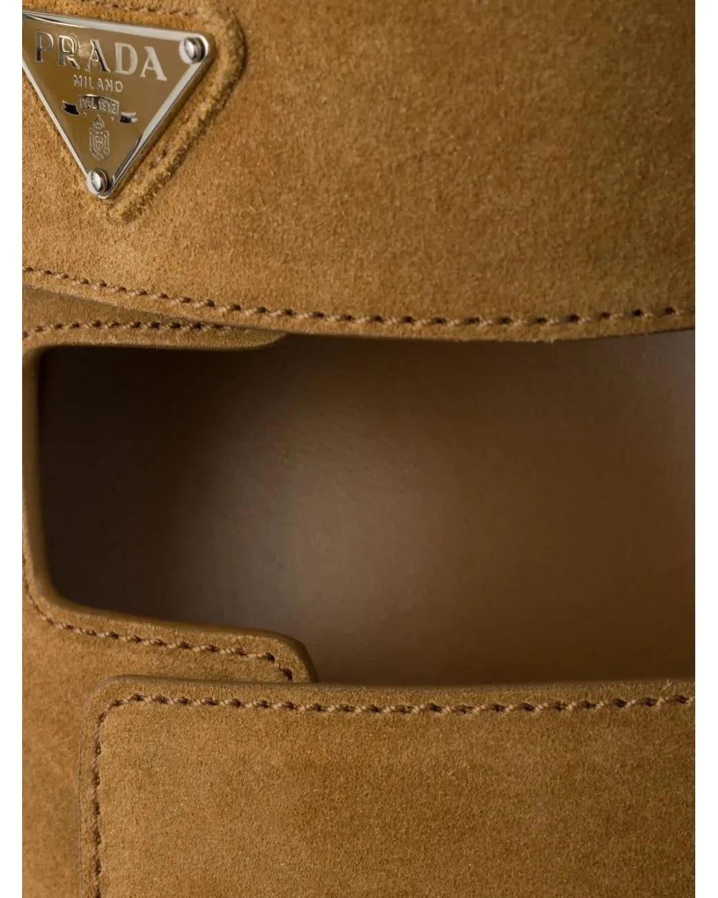 Prada Men's Brown Suede Band Sandals
