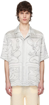 Gray Sacred Stone Silk Shirt