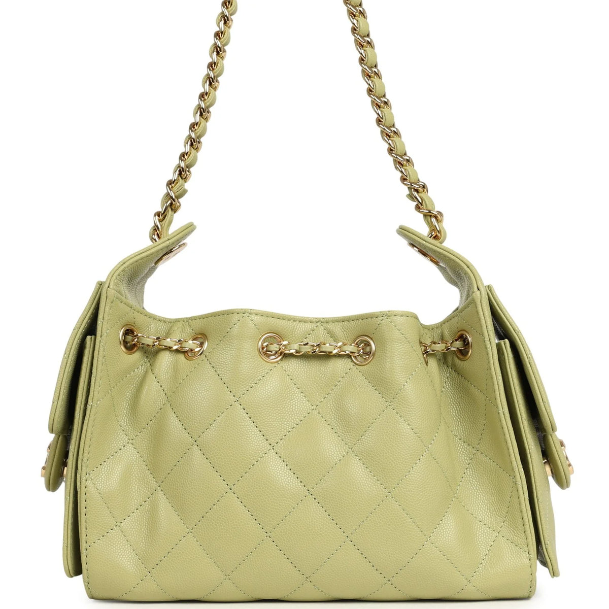 Chanel Mini 25 Hobo Bag Green Caviar Gold Hardware
