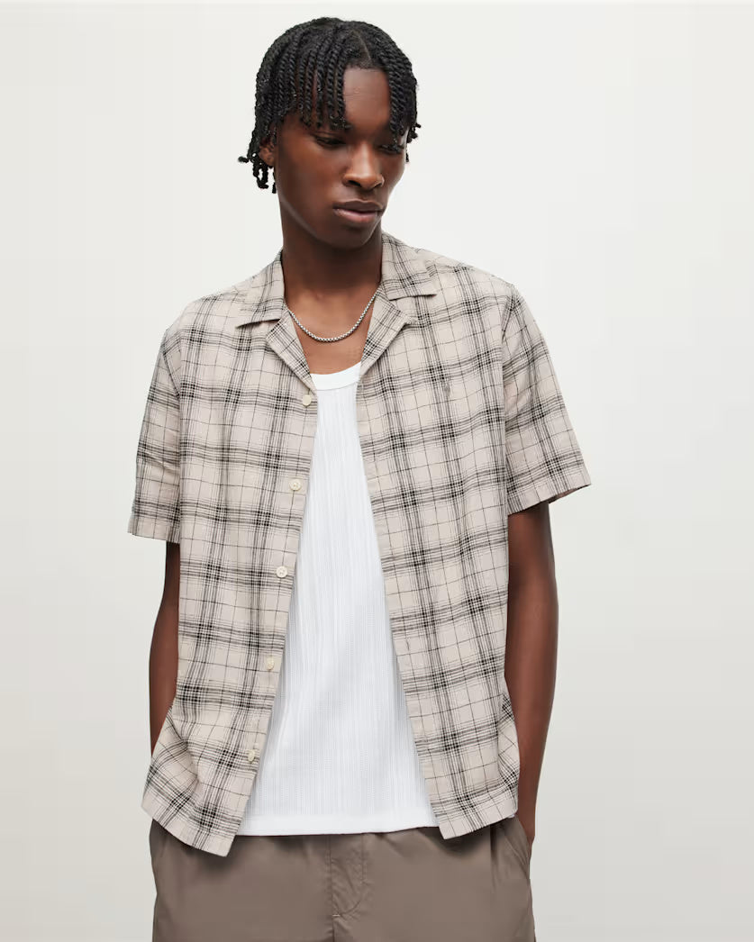 Serra Linen Blend Checked Relaxed Shirt