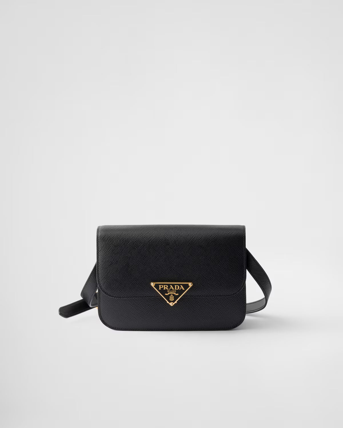 Saffiano leather flap shoulder bag