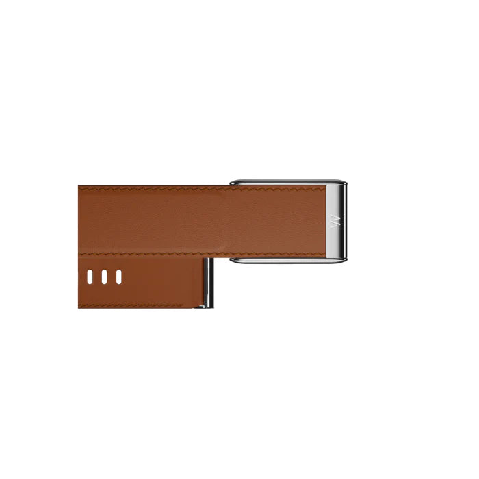 Whoop 5.0 Leatherluxe Straight Chestnut/Cream with Titanium Band (12 Month Peak Subscription Included)