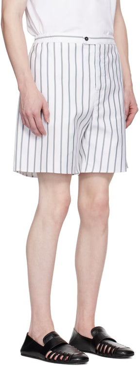 Ferragamo White & Green Informal Shorts