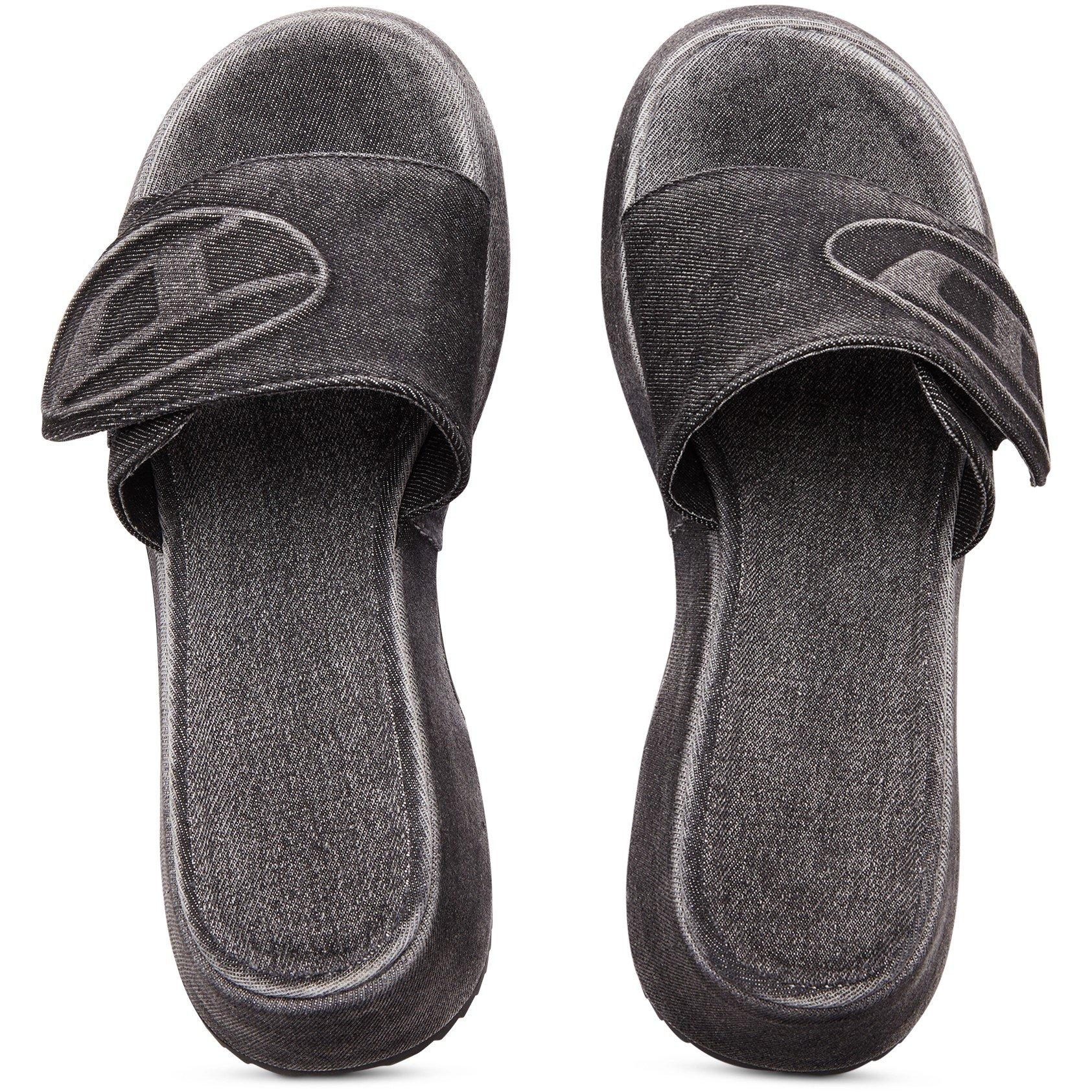 Women's Denim Slide Flat Sandals