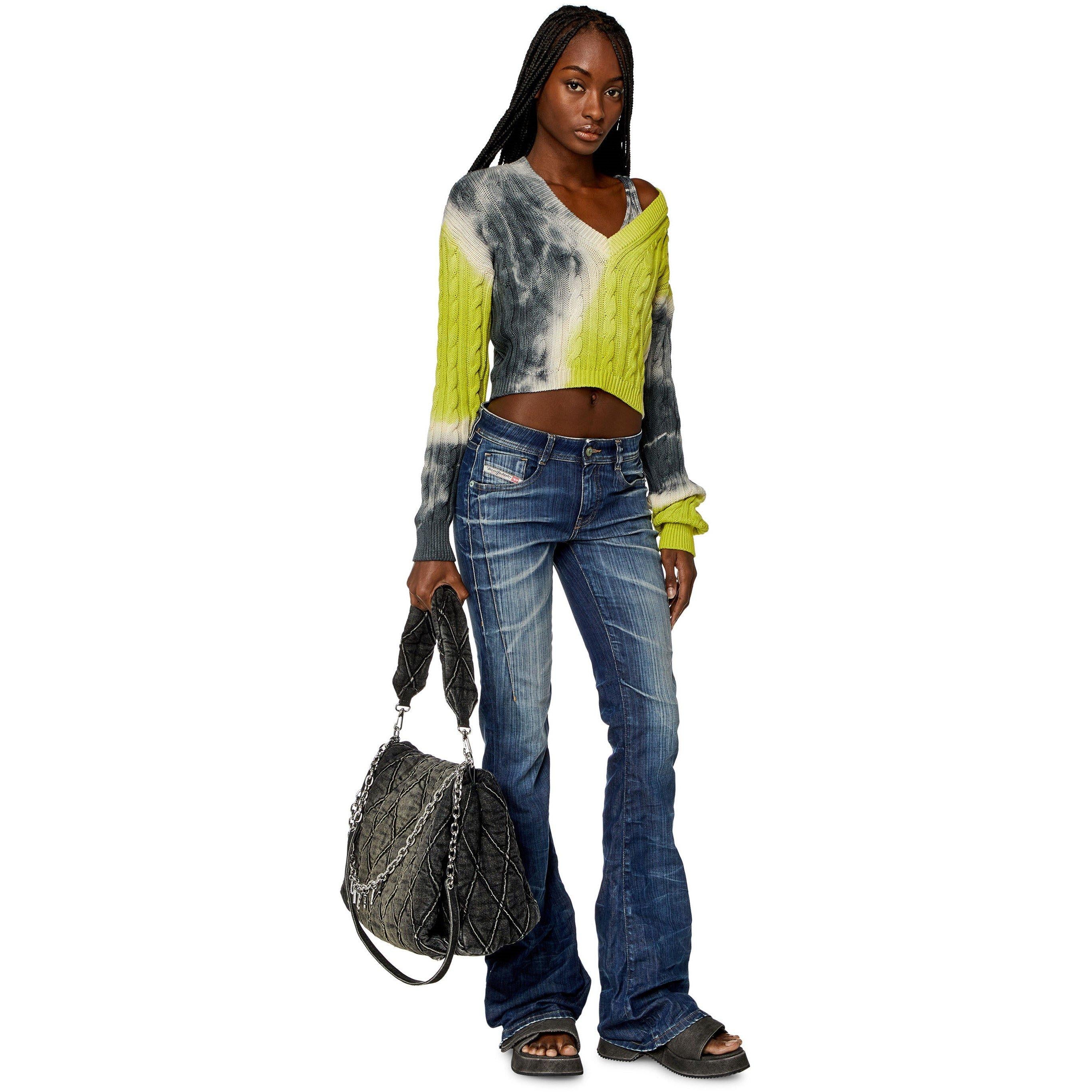 Women's Denim Slide Flat Sandals