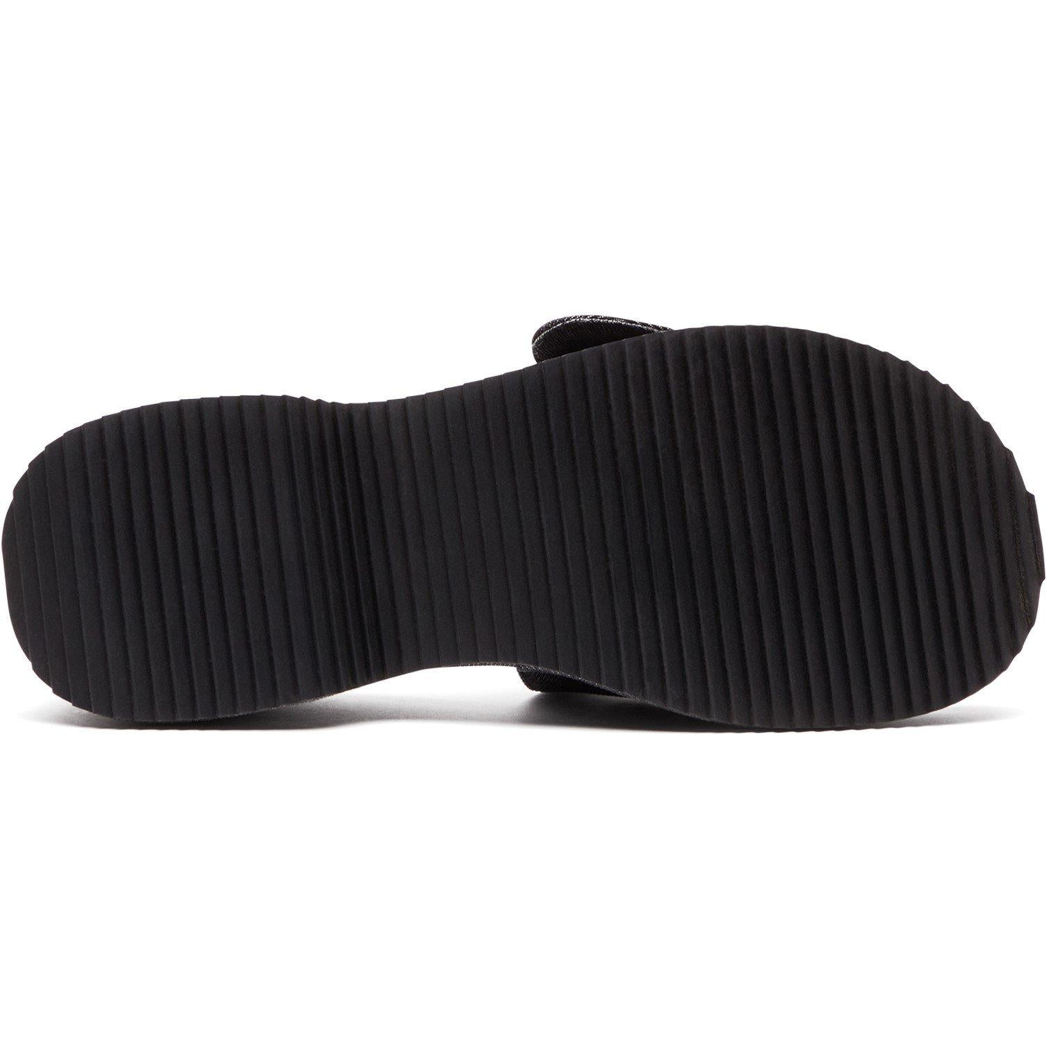 Women's Denim Slide Flat Sandals