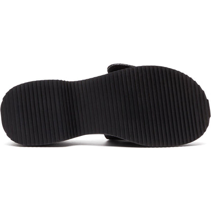 Women's Denim Slide Flat Sandals