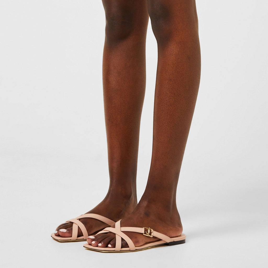 Jess Leather Crisscross Flat Sandals