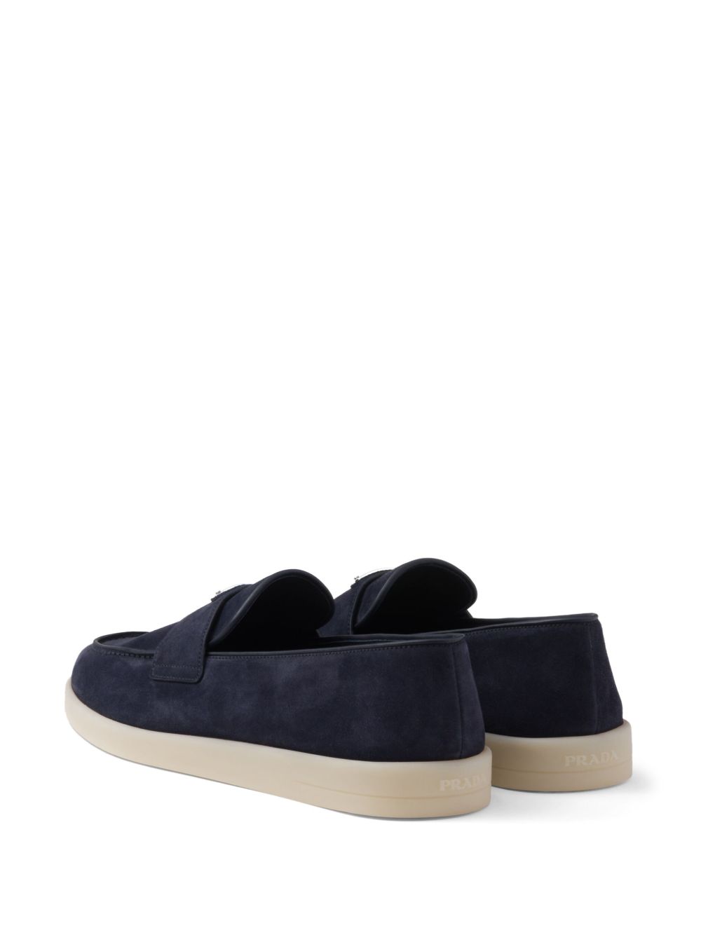 Prada Suede Loafers with Triangle Logo – Navy