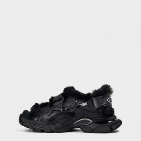 Track Faux-Shearling Sandals